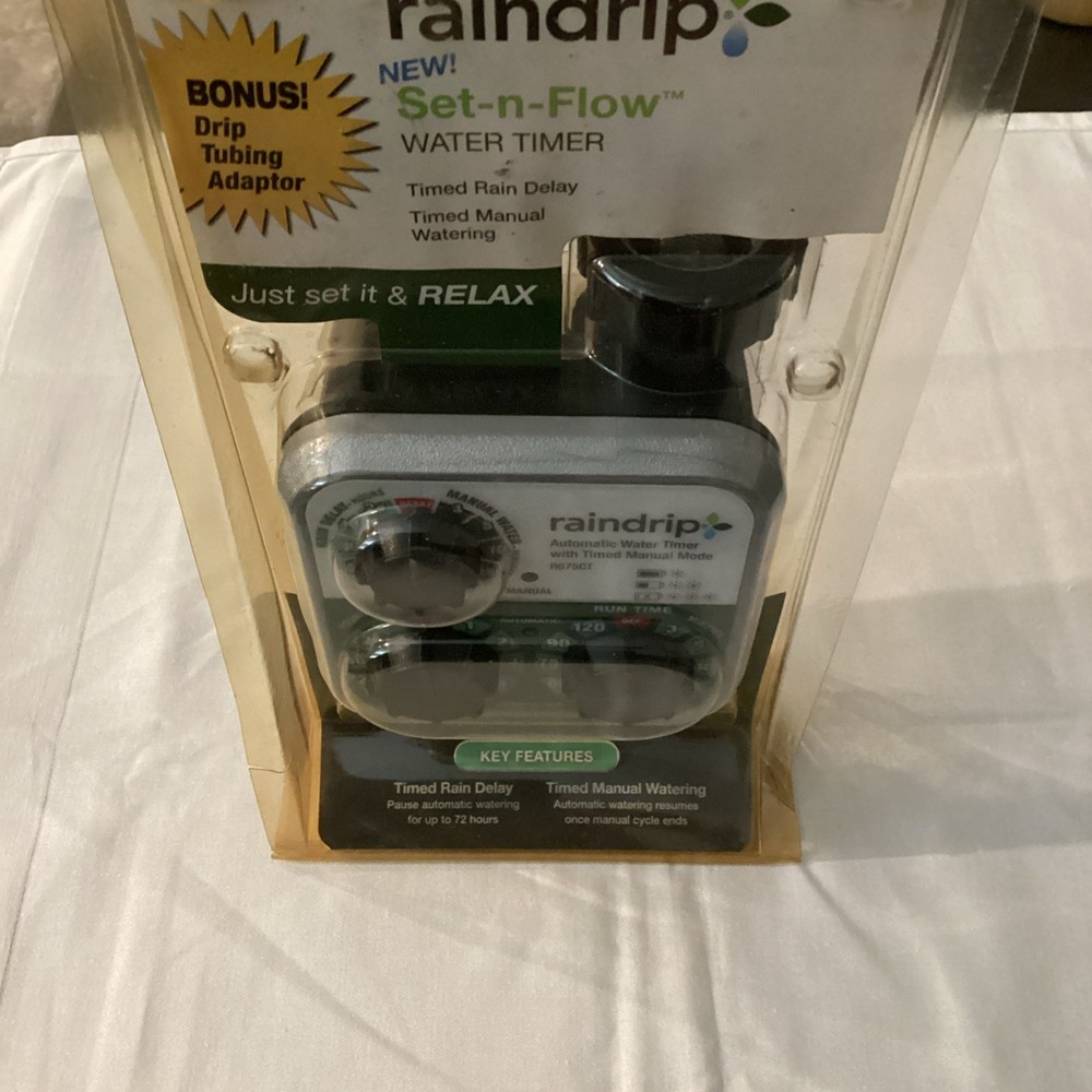 Raindrip Set-n-Flow Automatic Water Timer R675CT Analog Hose or Drip Timer New