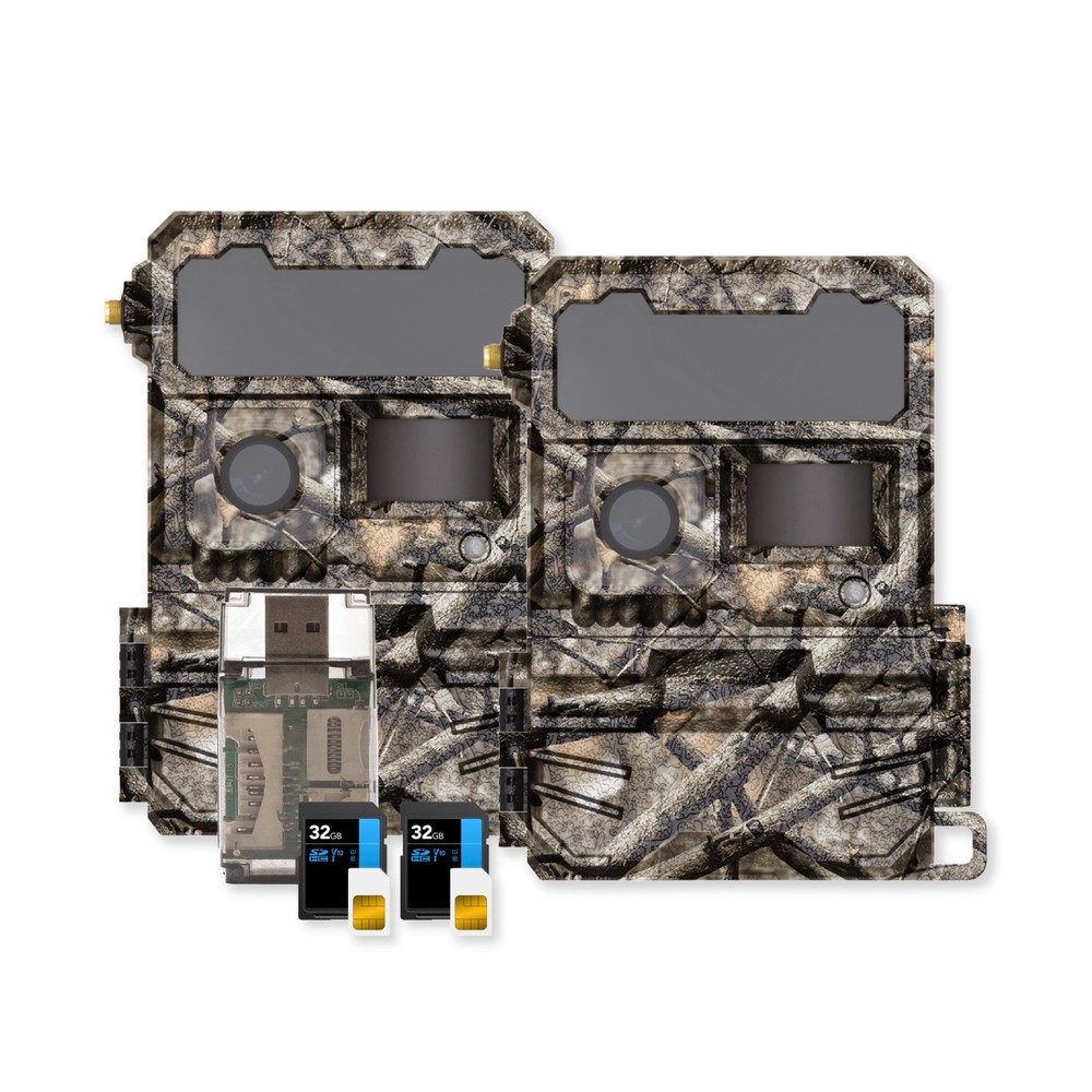 Yellowstone Y2 Trail Camera Bundle with Card Reader and Accessories (2-Pack)