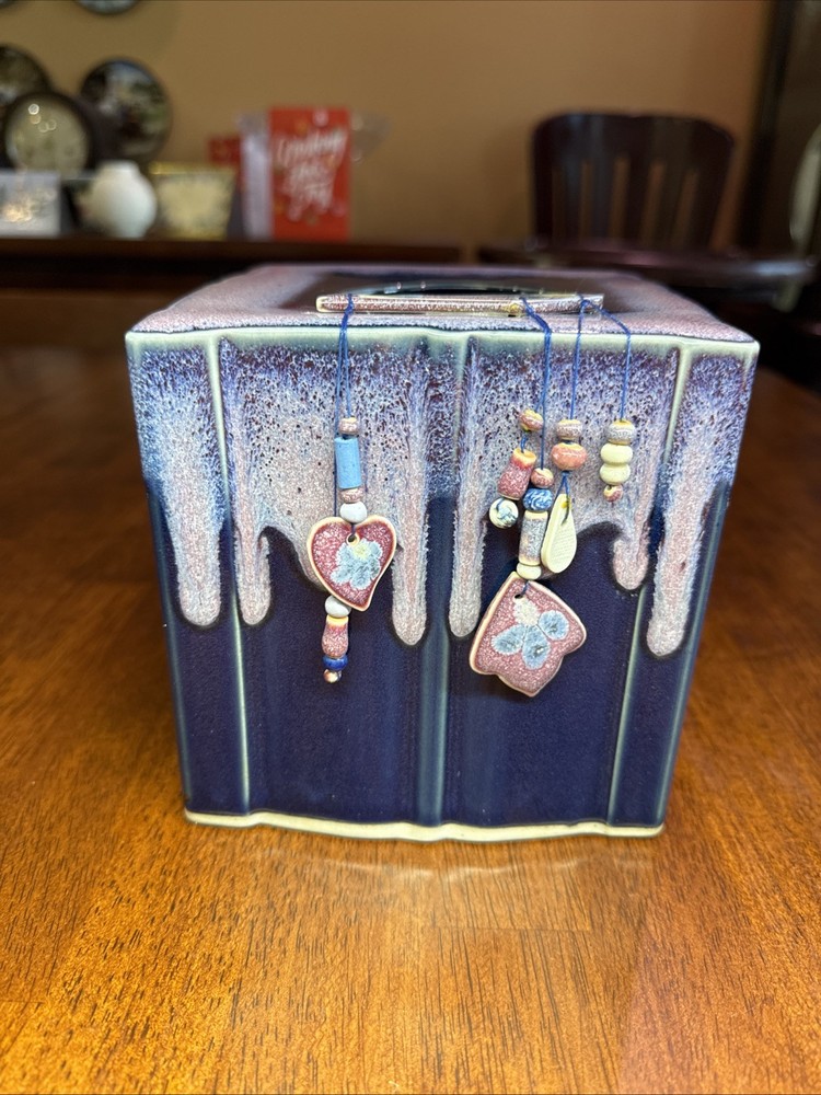 Handmade Studio Art Ceramic Tissue Box Cover