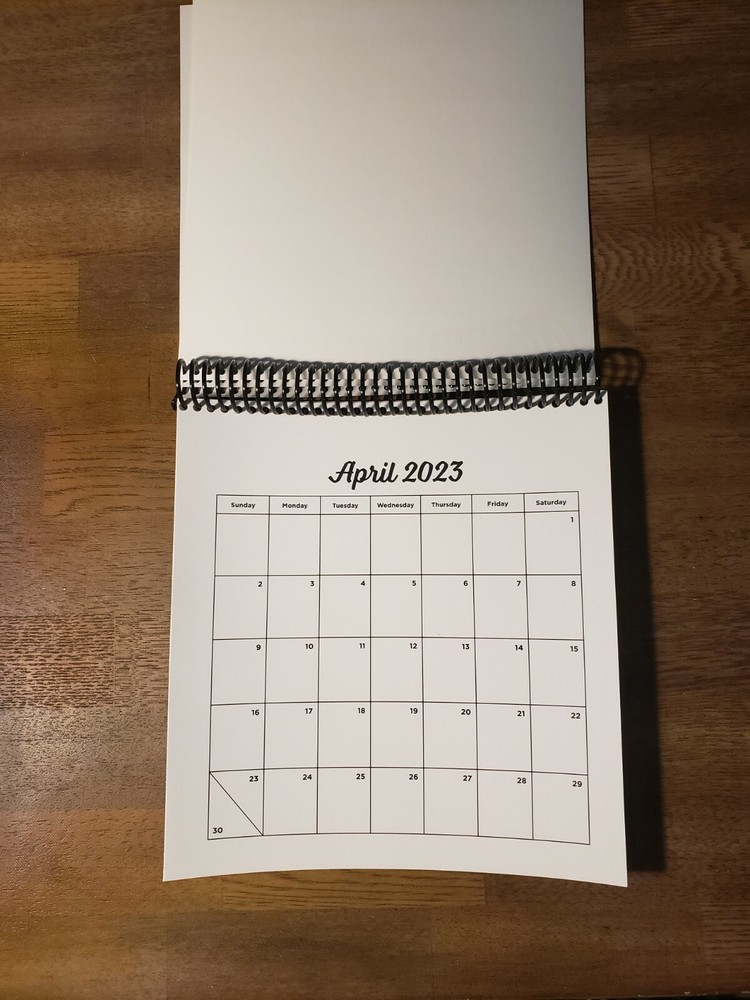 2026 Premade - Unaltered 8x8 Blank Scrapbook Calendar