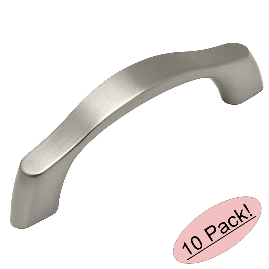 *10 Pack* Cosmas Cabinet Hardware Satin Nickel Handle Pulls #9444-3SN