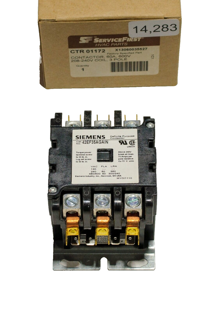 Trane Service First CTR01172 42EF35AGAIN Definite Purpose Contactor