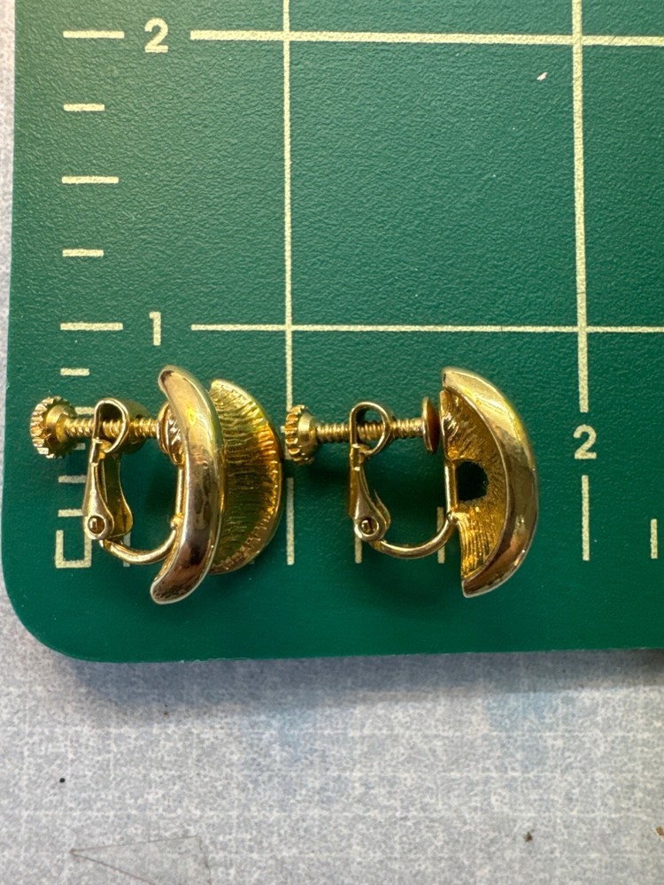 Gold clip on earrings