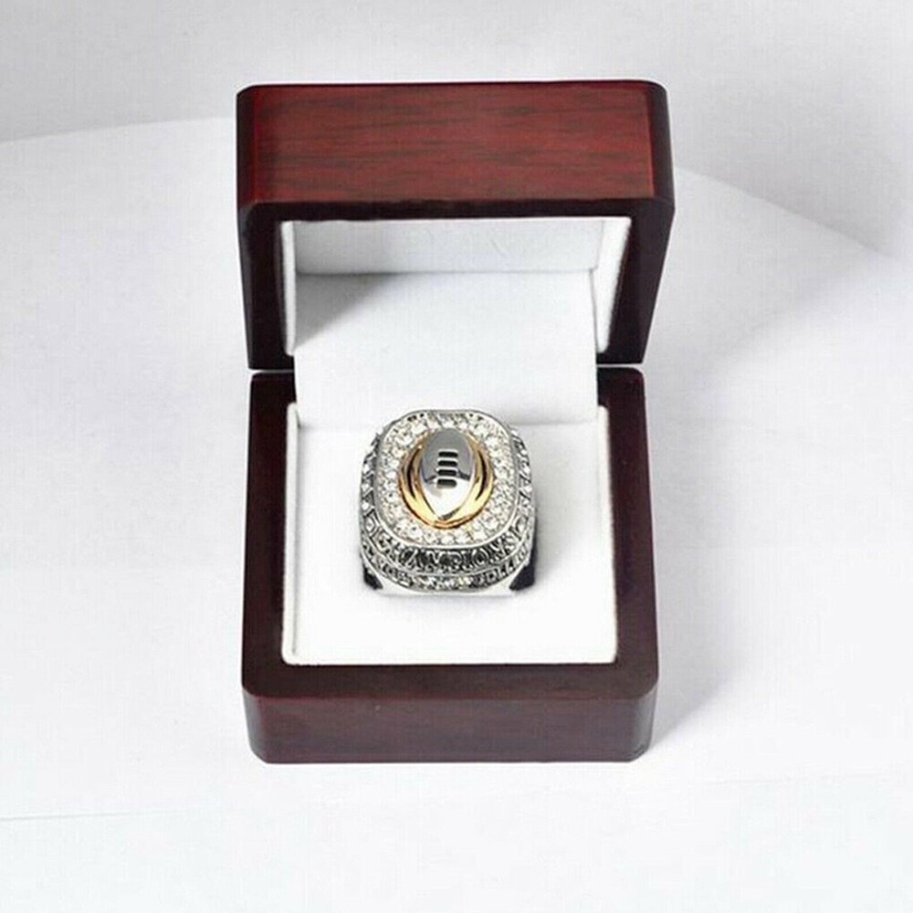 Single Hole Championship Ring Display Collection Case Wood Box Storage 2PACK US