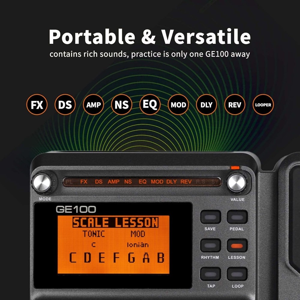 Innovative Multi-Effects Guitar Pedal with LED Screen & User-Friendly Interface
