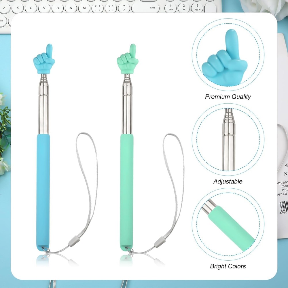 2pcs Telescopic Teachers Pointer, Pointer Sticks with Lanyard, Extendable...