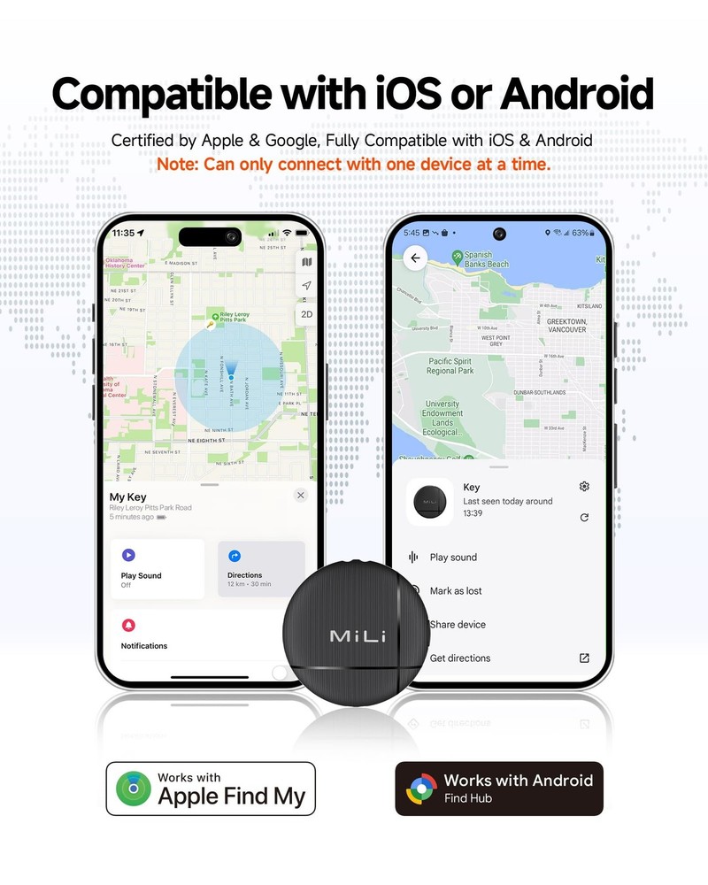 LiTag Duo - Dual System Tracker for iOS or Android, Bluetooth Track... Fast Ship