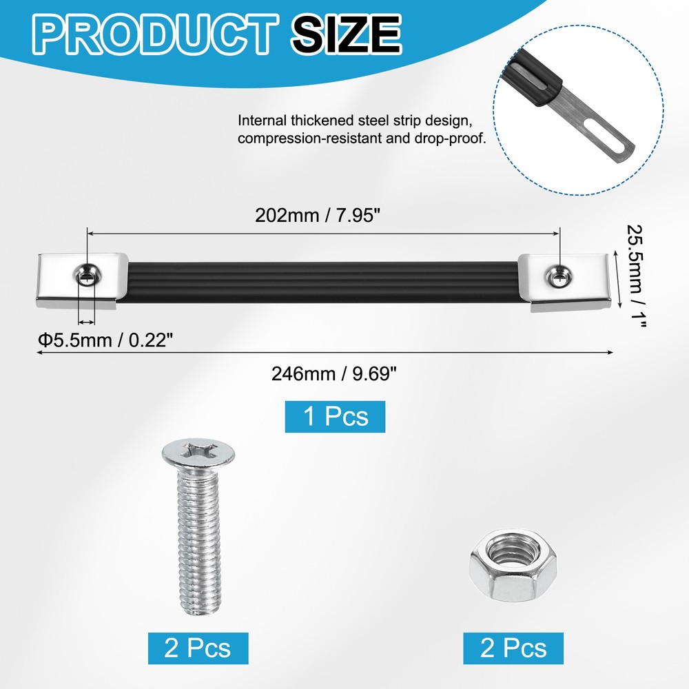 9.7 Inches Speaker Cabinet Strap Handles, Handle Pull for Speaker Case, Silver