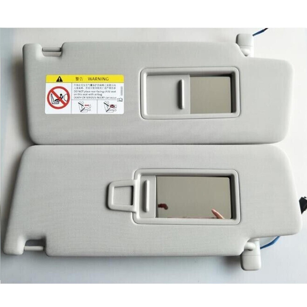 2 pcs Front Gray Sun Visor Panel With Makeup Mirror For VW TIGUAN 2017-2022