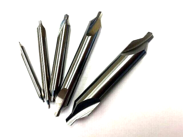 SOLID CARBIDE CENTER DRILL #1, 2, 3, 4, & 5 60 degree one of each
