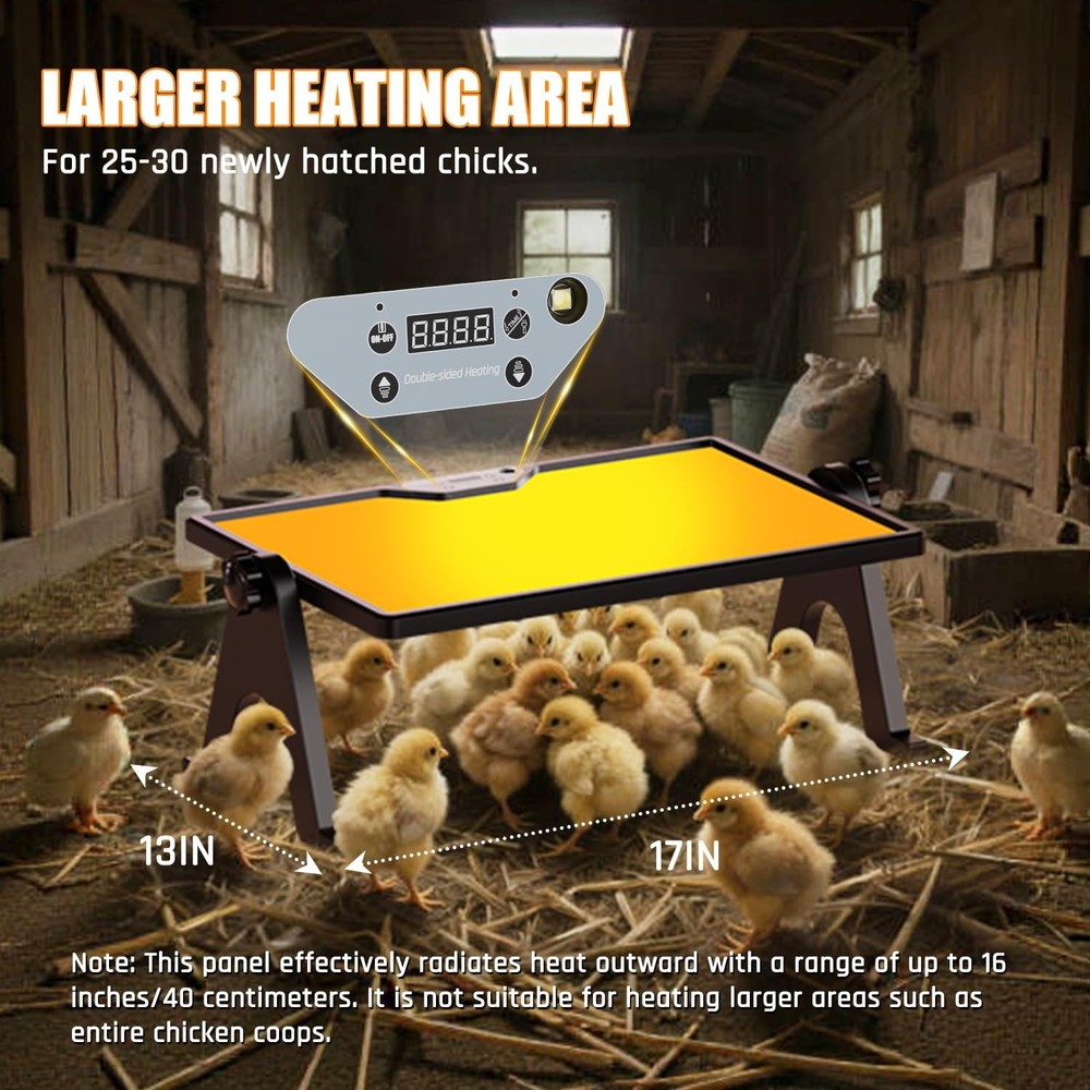 Brooder Plate for Chicks with Temp Control and Display,Dual-Sided Chicken Coo...