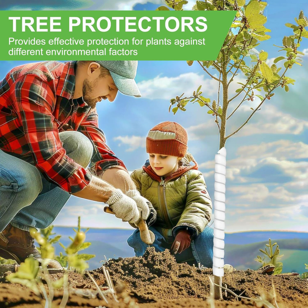 10 Pcs Tree Trunk Protector - 2 Size Plastic Spiral Tree Guard Tree Trunk Protec