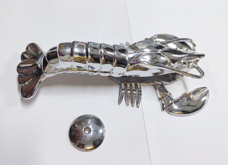 Lobster Solid Brass Stunning Cast heavy rustic 8" inch PRAWN Door banger knocker