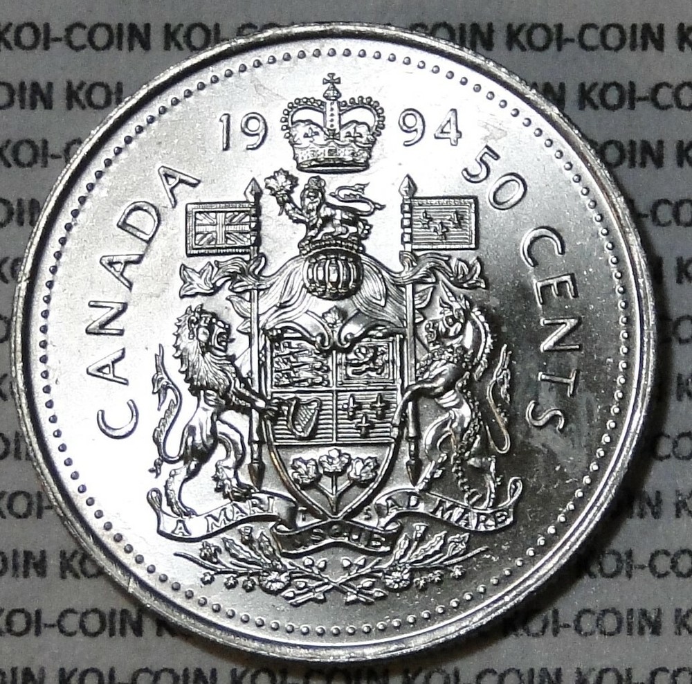 BU UNC Canada 1994 50 cent 50c half dollar coin from mint roll