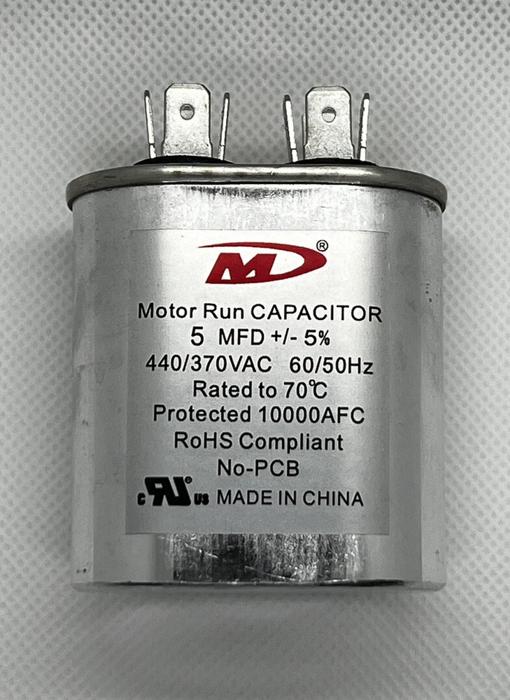 Capacitor 5 MFD Oval - Motor Run Capacitor 440/370VAC