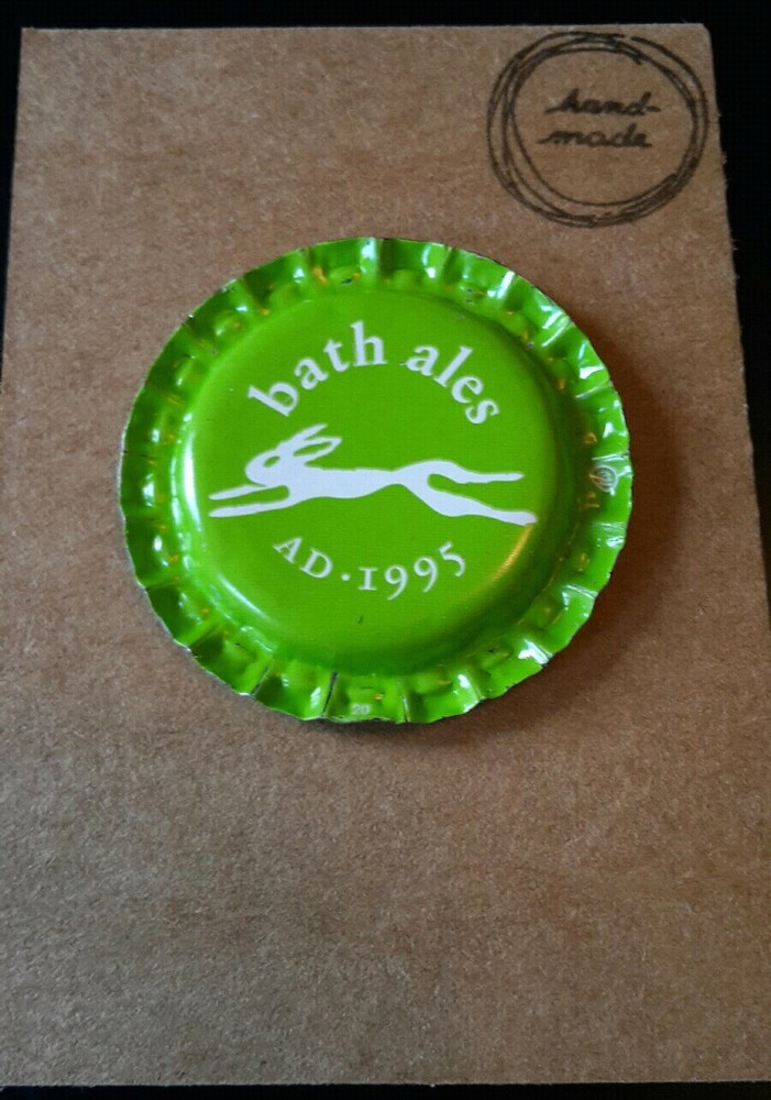 BOTTLE CAP FRIDGE MAGNET BATH ALES. GREEN
