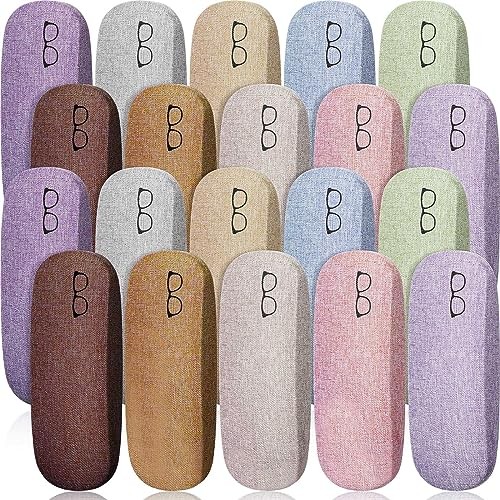 Kanayu Hard Shell Glasses Case Bulk Linen Fabrics Protective 20 Multicolor