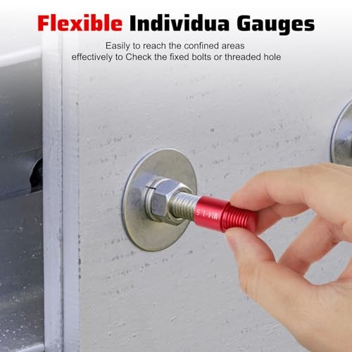 48PCS Thread Checker, Nut and Bolt Thread Checker, 48pcs Red & Blue