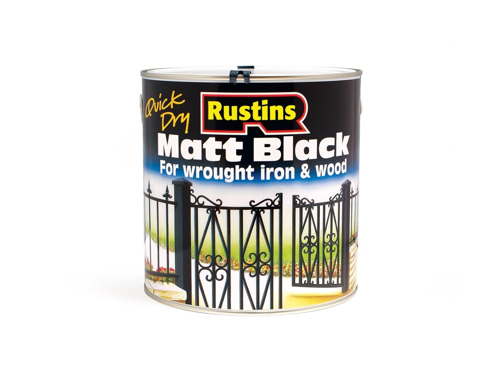 Rustins Matt Black Paint 2.5L - Interior/Exterior, Durable, Quick Dry