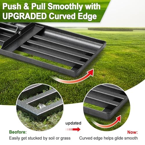 Lawn Leveling Rake, 30"x10" Levelawn Tool, 5FT Adjustable Handle 30X10" - 5FT