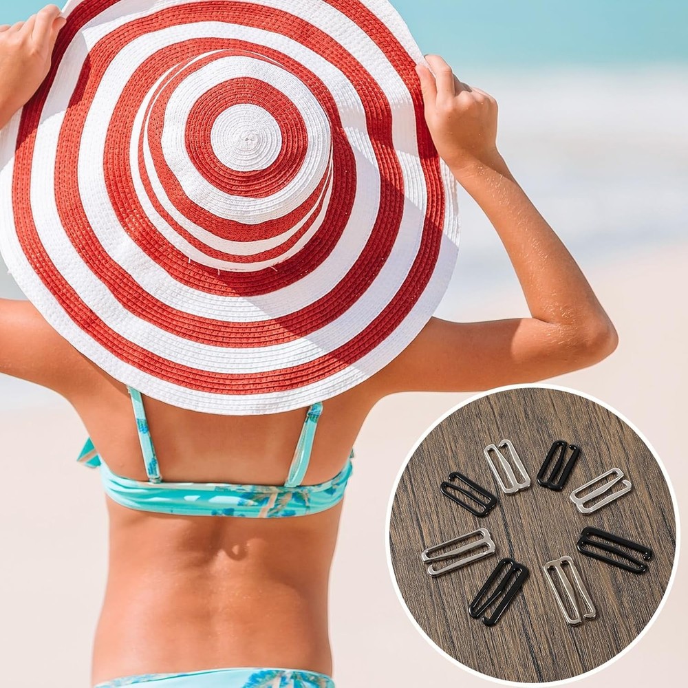 40PCS Swimsuit Bra Hooks Bra Strap Hook Replacement Bra Strap Slide Hook Meta...