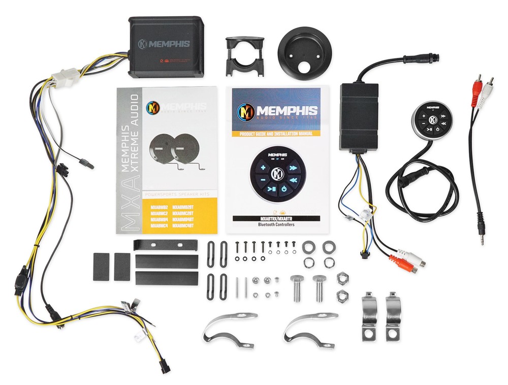Memphis MXABMC2BT (2) Speakers+Amp+Bluetooth Control For Motorcycle/ATV/Scooter