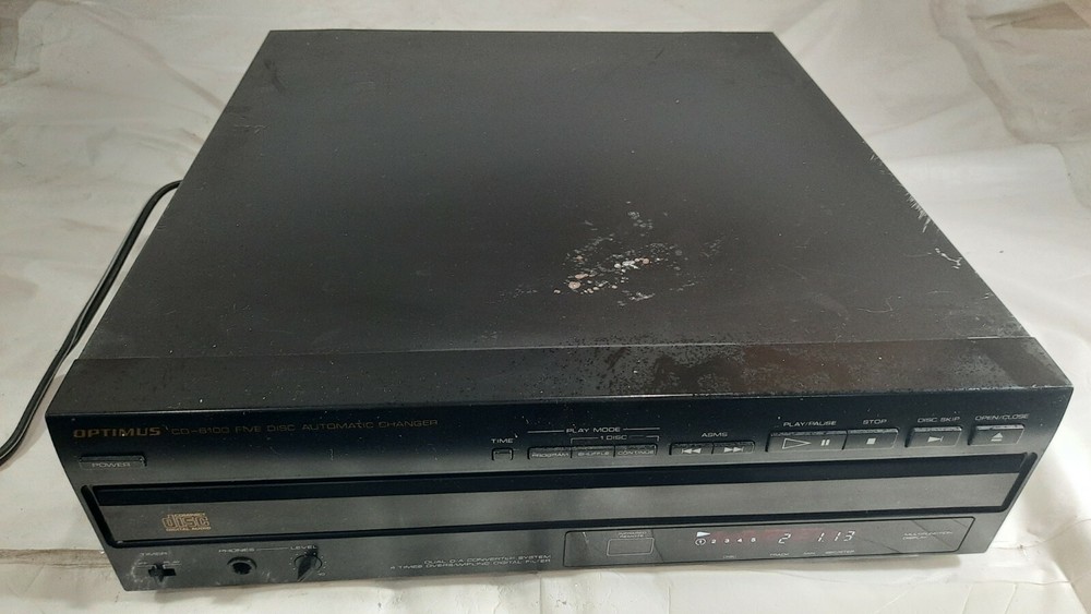 Optimus CD-6100 5-CD Automatic Carousel Disc Changer Tested works 100%