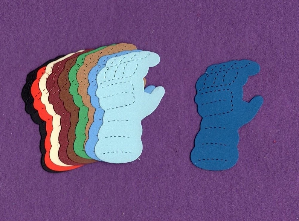 HOCKEY GLOVE die cuts scrapbook cards