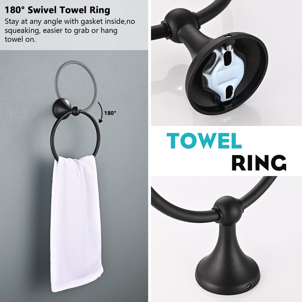 Bathroom Hardware Accessories Set 5 Pieces, 24 Inches Adjustable Expandable T...