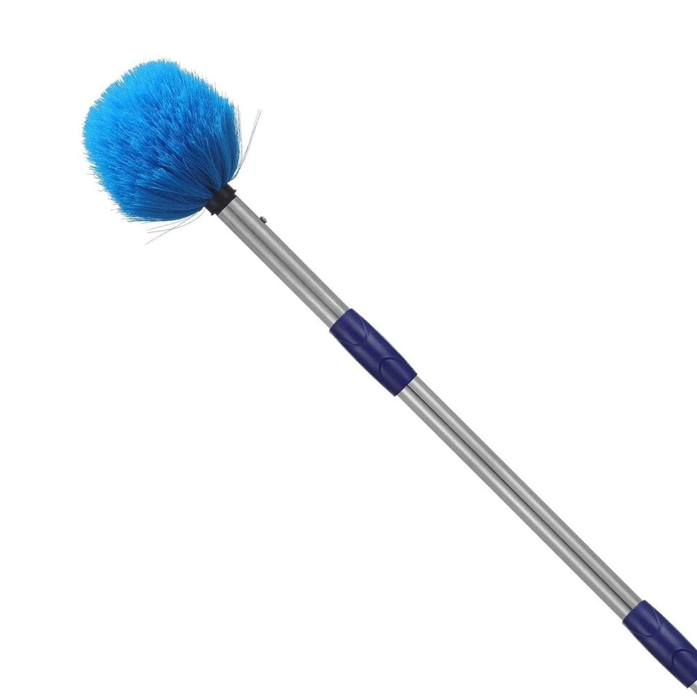 Cobweb Duster with Pole, 10ft Stainless Steel Pole Cobweb Brush with Medium-S...