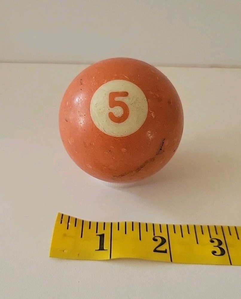 Vintage No. 5 Solid Orange Pool Ball Billiard 2" Replacement (Q)