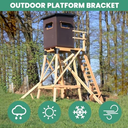 Deer Stand Brackets 4"x 4", Elevator Brackets 4Pcs, Deer Blind Black 1 Set