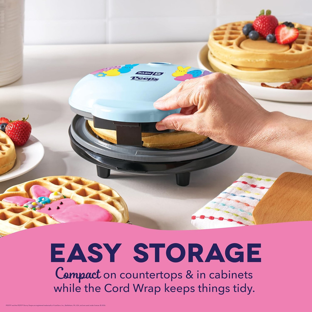 PEEPS® X Waffle Maker - Bunny Waffle Maker for Easter Breakfast - Easy Release,