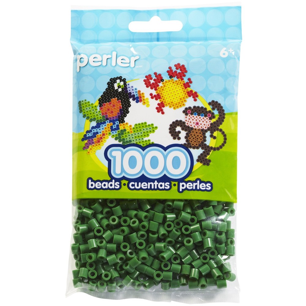 Perler Beads 1,000/Pkg-Dark Green - 3 Pack