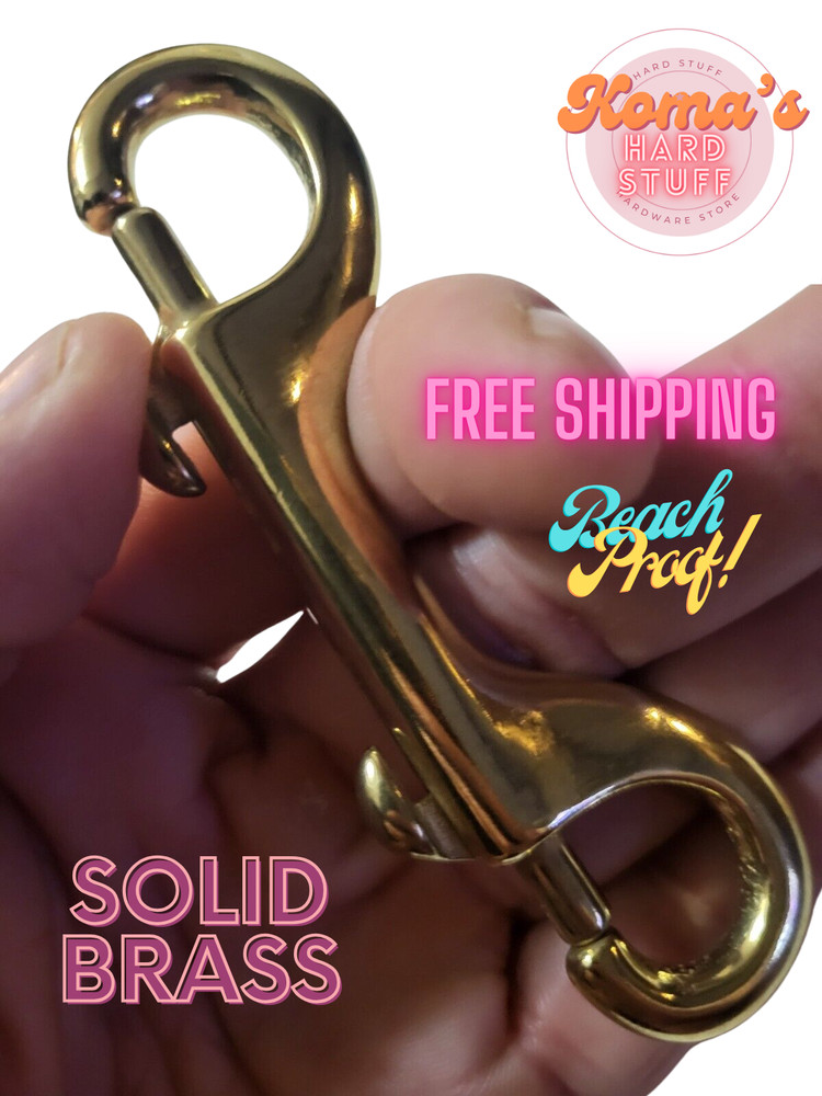 4" solid brass double snap hook Vintage look Tack Boat Tarp Latches AWS 57