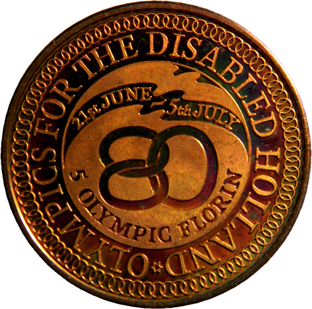Netherlands Disabled Olympics 5 Florin  Medal  (03829)