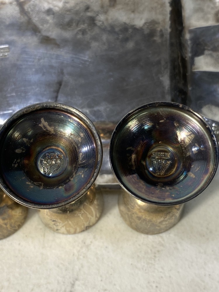 Sterling Silver Tray And Goblets