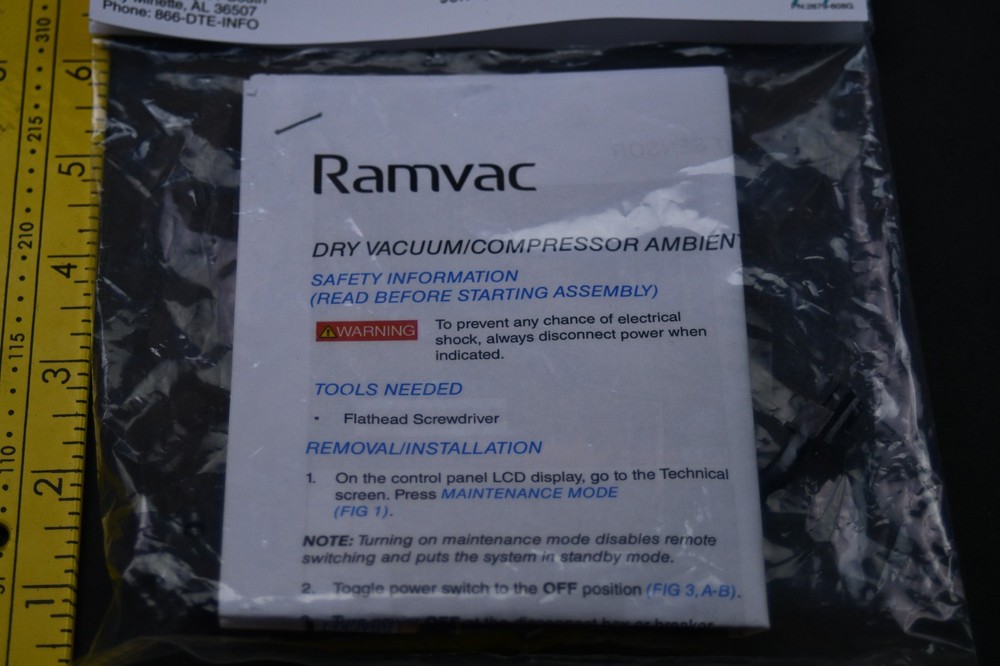Ramvac DentalEZ Dry Vacuum / Compressor Ambient Sensor