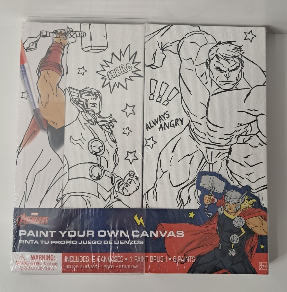Marvel Avengers Paint Your Own Canvas Kit Thor Hulk