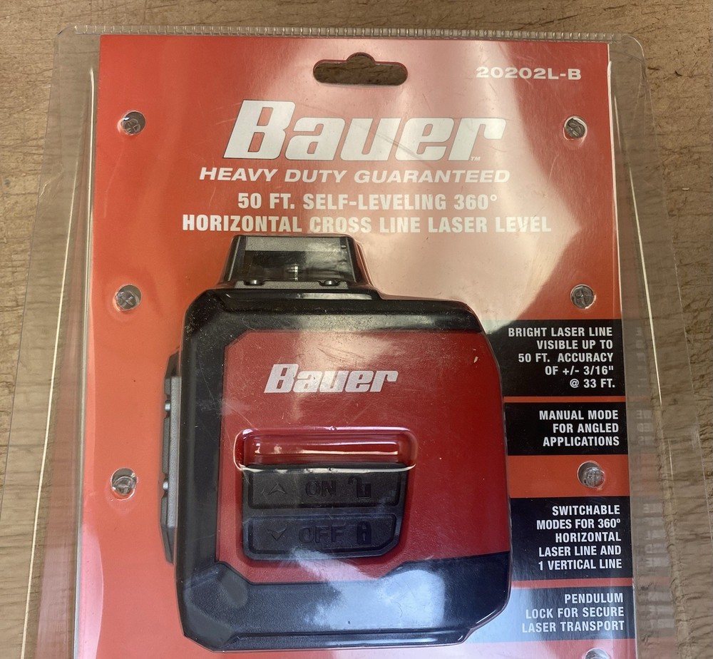 Bauer 20202l-B 50ft Self-Leveling 360 Horizontal Cross-Line Laser Level