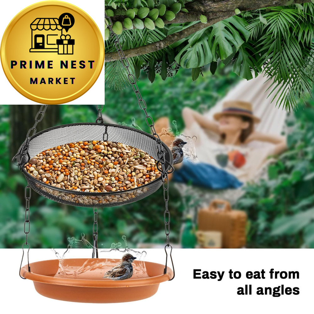 RAINFLOW Hanging Bird Bath for Outdoors - Feeder Outside,...