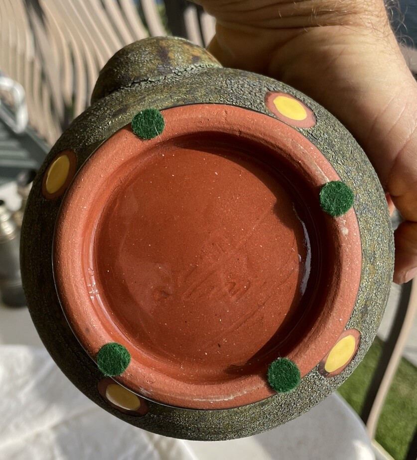 Signed Quite Unique Ceramic Studio Pottery Tea Caddle 13’