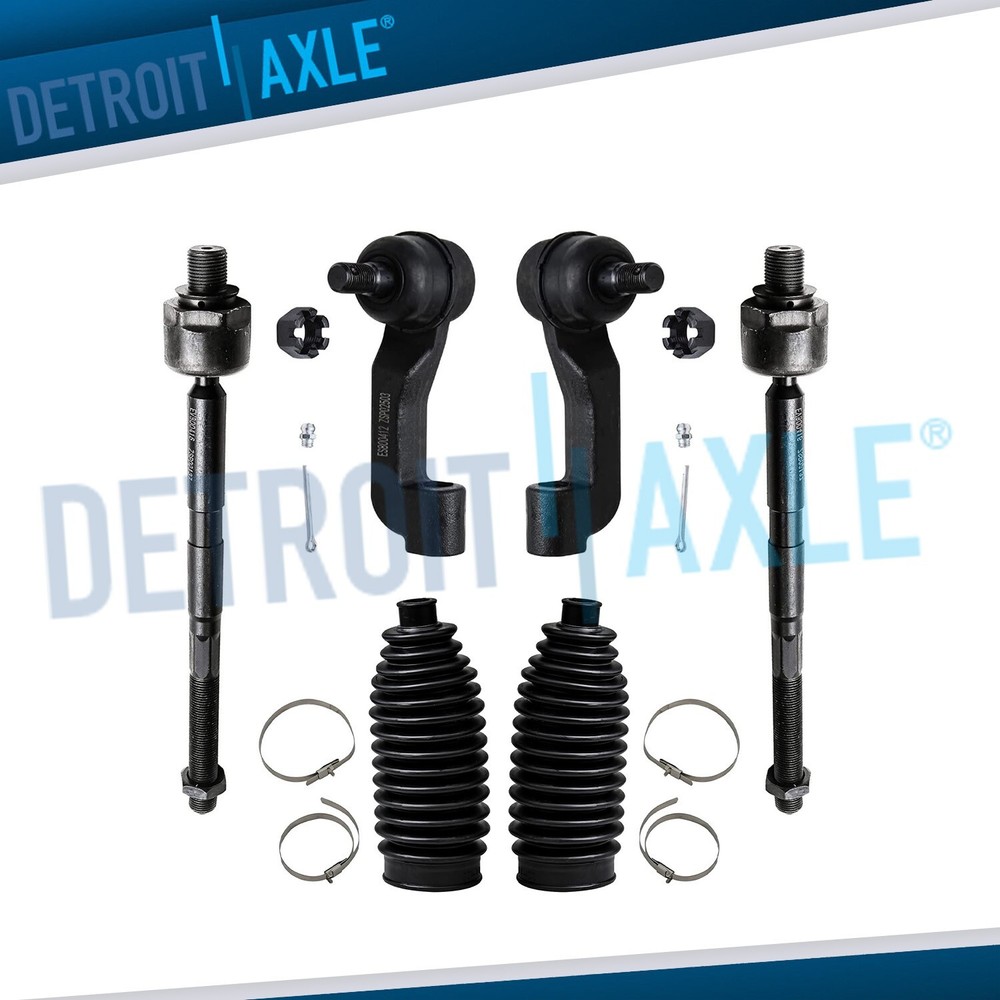 Front Inner & Outer Tie Rod & Boot Kit for 2008 2009 2010 2011 2012 Jeep Liberty