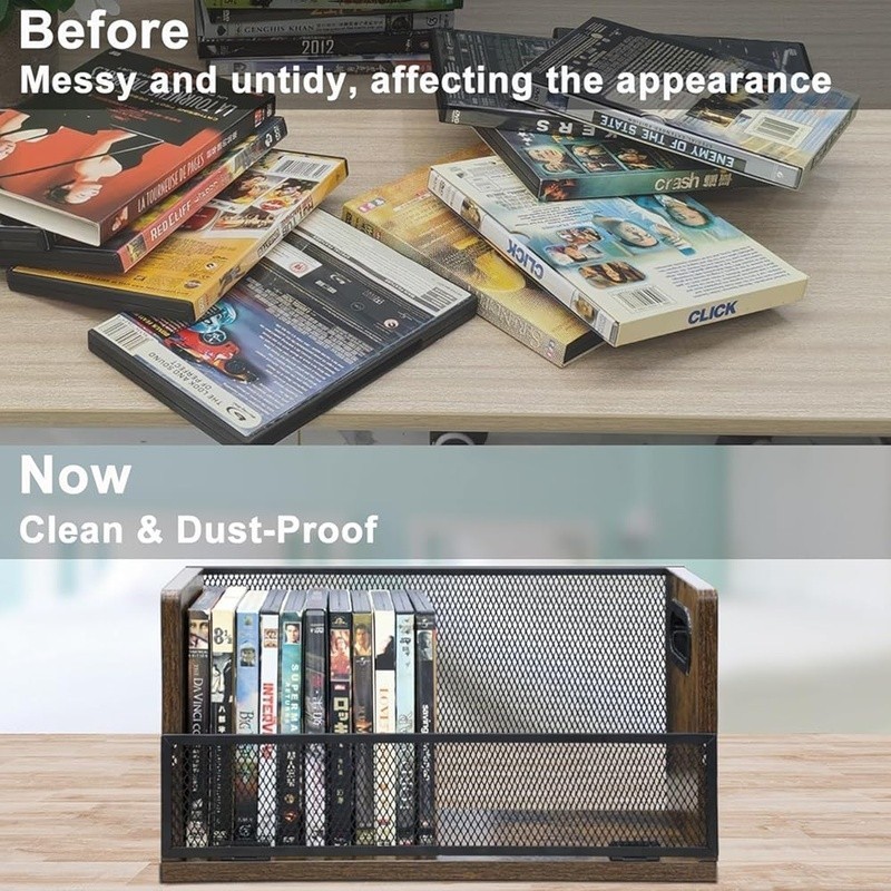 Versatile Media Storage Rack Blu-ray Game Cases & Accessories Organizer New