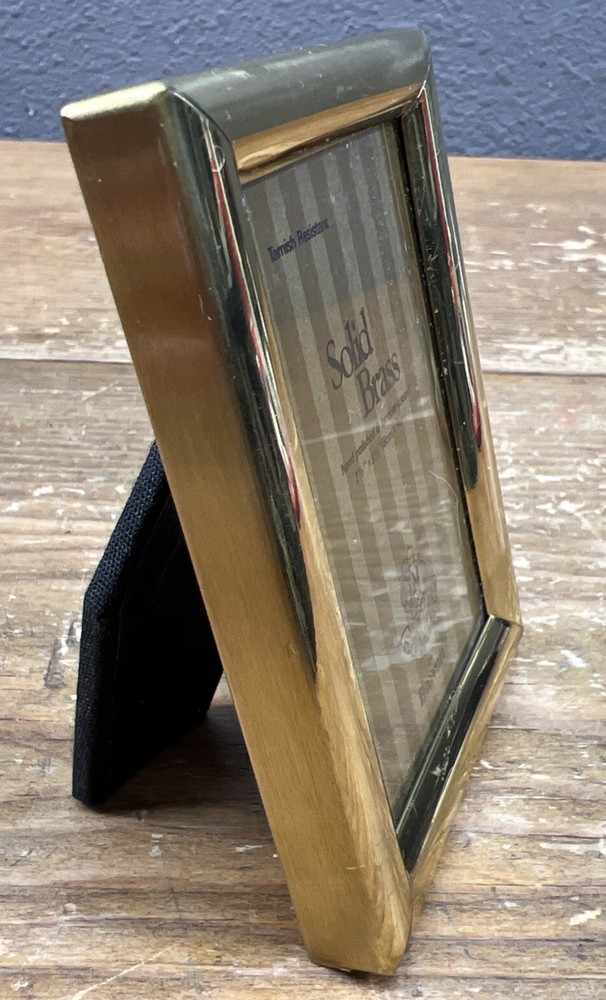 Vintage Solid Brass Lacquer Coated 3.5” x 2.5” Frame by Bowen