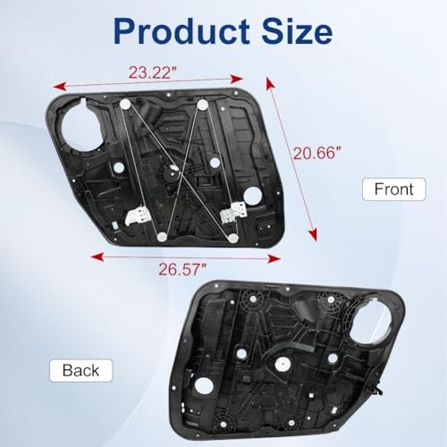 Front Right Passenger Side Power Window Regulator with Panel Without Motor