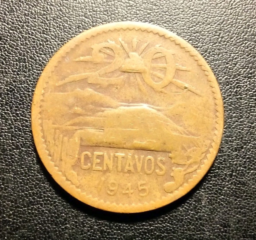 1945 Mexico 20 Centavos Coin