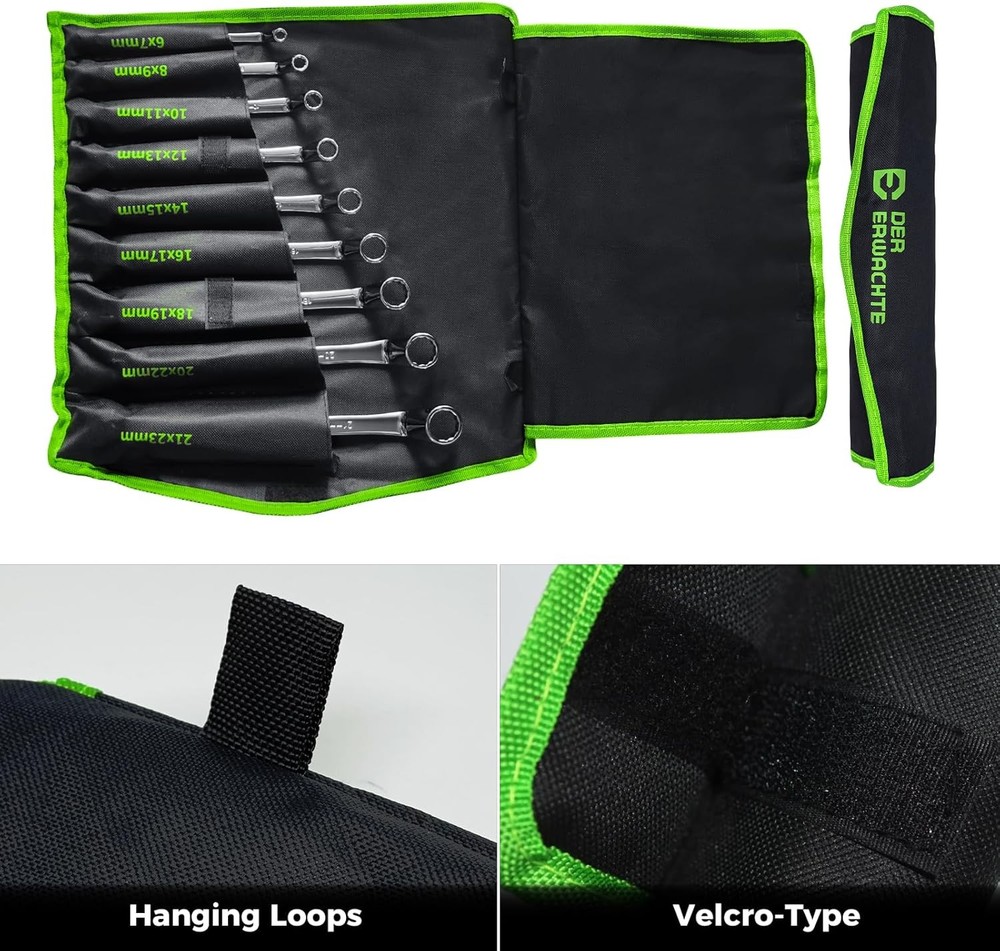 9 PCS Double Box End 75 Degree Deep Offset EXTRA LONG Wrench Tools Set 6-23Mm US