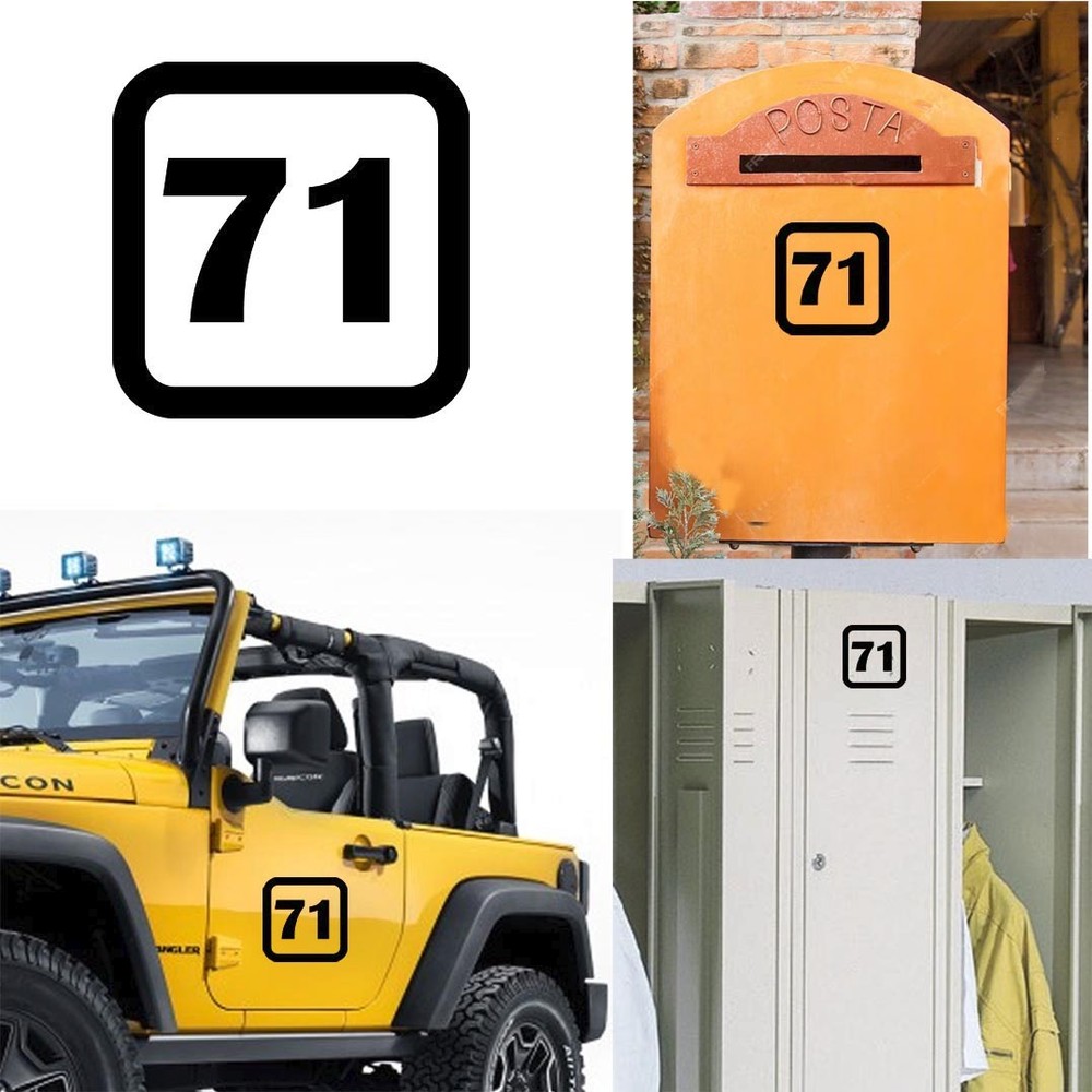 Sticker Vinyl Number 71 Version v1sq