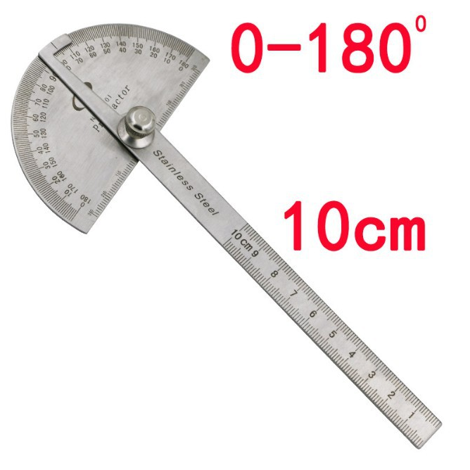 Stainless Steel Precise SAE Protractor 0-180° Woodwork Construction Angle Ruler